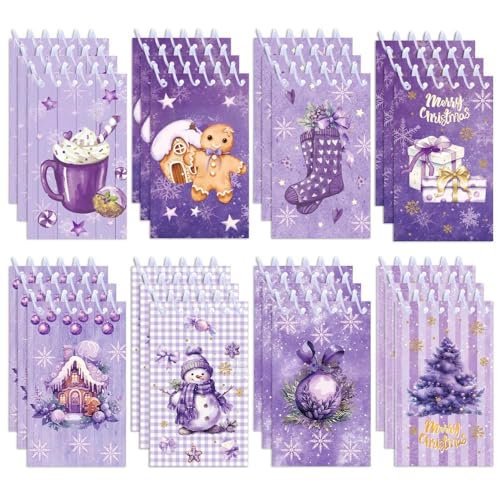 Kleine Weihnachts-Notizbücher, Schneemann, Mini-Tagebuch, Notizbuch für Kinder, Urlaub, Notizblöcke, Geschenktüten, Strumpffüller, Weihnachten, Partygeschenke für Schule, Klassenzimmer, 8 Stück von Boerni