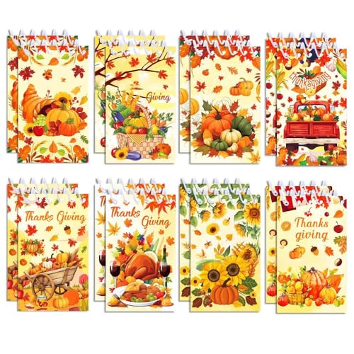 Mini-Notizblöcke für Thanksgiving, Kürbis, Truthahn, Ahornblätter, Spiralnotizbücher, Taschen-Tagebuch, Notizblöcke für Herbst, Ernte, Party, Gastgeschenke, Geschenke, Dekorationen, 8 Stück Mini-Notizblöcke für Thanksgiving, Kürbis, Truthahn, Ahornblätter, Spiralnotizbücher, Taschen-Tagebuch, Notizblöcke für Herbst, Ernte, Party, Gastgeschenke, Geschenke, Dekorationen, 8 Stück von Boerni