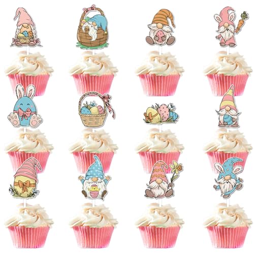Oster-Cupcake-Topper, Happy Easter Cupcake-Topper, Oster-Partyzubehör, Kuchendekoration (24 Stück) von Boerni