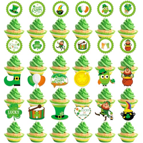 St. Patrick's Day Cupcake Topper, Happy Saint Patricks Day Cake Topper, Green Party Supplies, Patty's Day Theme Party Dekoration von Boerni