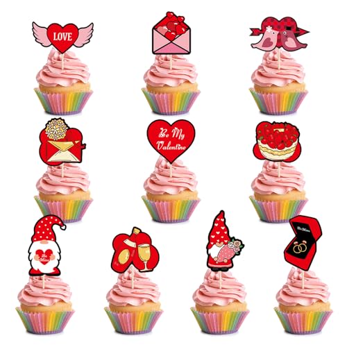 Valentinstag Cupcake Topper, Love Heart Be Mine Valentine Cake Toppers, Valentinstag Thema Party Dekoration von Boerni