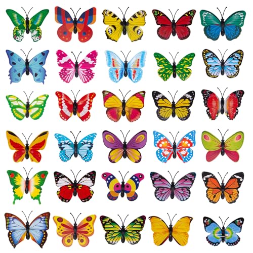 Bofanze 100 Stück Schmetterlinge Deko, 6CM, 3d Schmetterlinge mit Sicherheitsnadeln, Bunt Kunststoff Schmetterling, Schmetterling Dekorationen für Wandaufkleber Heimdeko Schlafzimmer Deko, DIY Kunst Bofanze 100 Stück Schmetterlinge Deko, 6CM, 3d Schmetterlinge mit Sicherheitsnadeln, Bunt Kunststoff Schmetterling, Schmetterling Dekorationen für Wandaufkleber Heimdeko Schlafzimmer Deko, DIY Kunst von Bofanze