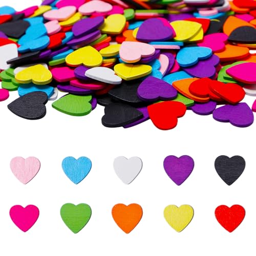 Bofanze 300 Stück Bunt Holz Herz Konfetti 2cm Farbenfroh Holzherzen Streudeko Hochzeit Hölzern Herz Tischdeko Confetti Herzen aus Naturholz Herzförmig Taufe Deko für Partys Hochzeiten Abschlussfeiern von Bofanze