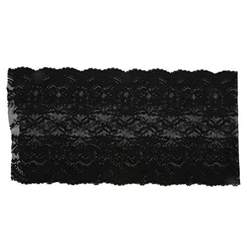 10 Yards Soft Elastic Lace Ribbon, Decorative Nylon Fabric for Craft Decorations Floral Designs, DIY Sewing Material, Easy to Cut and Sew, Elegant Trim for Party Wedding (Black) von Bognajin