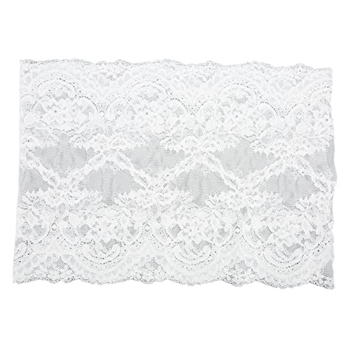 10 Yards Soft Elastic Lace Ribbon, Decorative Nylon Fabric for Craft Decorations Floral Designs, DIY Sewing Material, Easy to Cut and Sew, Elegant Trim for Party Wedding (White) von Bognajin