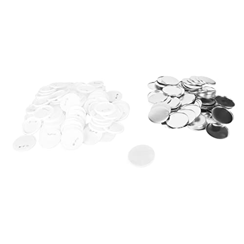 100 Sets Leer -Taste aus dem Button -Abzeichen, Pin zurück -Vorräte für Knopfherstellung, rostfeste Blechplatte und Kunststoffmaterial, runde Form, hervorragend für Basteln und (75MM) von Bognajin