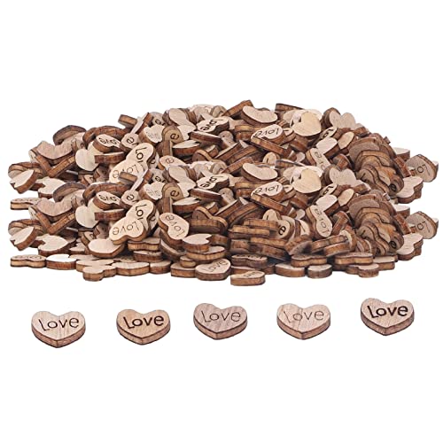 1000 PCs robuste Holzherzenausschnitte, Premium -Dichte -Board -Material, weit verbreitete DIY -Handmalerei -Party -Dekor, herausragende Kinder und DIY -Liebhaber (LOVE) von Bognajin