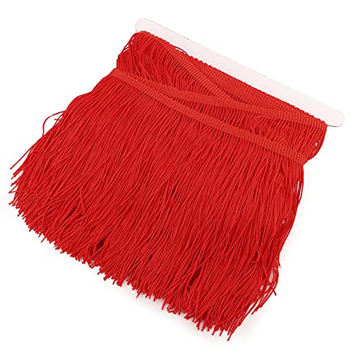 14 cm breites Polyester -Fransenquasten, 10 -jährige Länge für lateinische Kleidungsdekoration, Band mit Spitzenverkleidung, DIY -Nähzubehör, Himmelblau/Violett/Rot/helles Kaffee (Red) von Bognajin