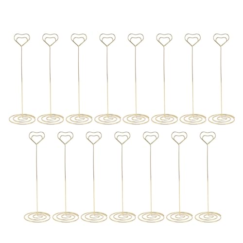 15pcs 22 cm herzförmige Eisendraht -Tischnummer Halter, Bildhalter für Hochzeiten, stabil (Gold) von Bognajin