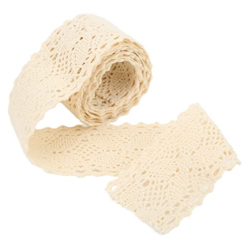 20 Yards Spitzenband, Baumwollfaden hohl dekorative Accessoires, klares exquisites Muster für die Kleidung Dekoration DIY Vorhangnähung Hochzeit (Beige) von Bognajin
