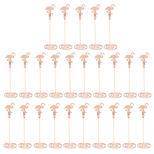 24 PCs Roségold -Flamingo -Tischkartenhalter, robuste Clips, ideal für den täglichen Gebrauch für Bürohauss von Bognajin