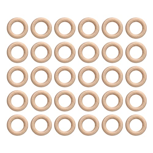 30pcs Buchenholz Ringe, glatterer hölzerner Kreisringanhänger, hervorragend für DIY -Schmuckherstellung und Handwerk, einfaches Färben und feines Polieren, sicher und robust (6cm) von Bognajin