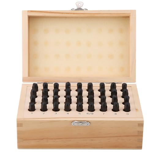 36pcs 4mm Steel Stamp Punch Set with Wooden Box, Carbon Steel Material for Durability, Easy to Use on Multiple Surfaces 36pcs 4mm Steel Stamp Punch Set with Wooden Box, Carbon Steel Material for Durability, Easy to Use on Multiple Surfaces von Bognajin