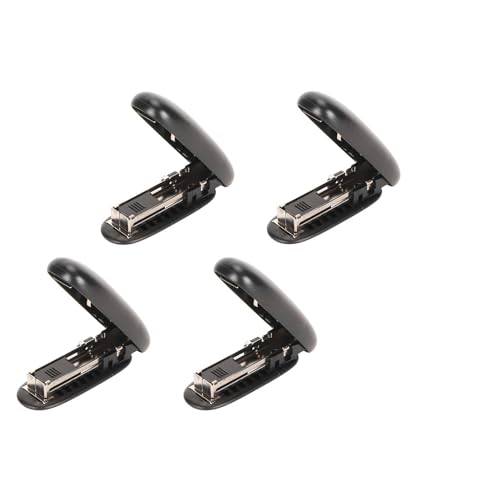 4PCS -Mini -Heftnahrung für Office -Desktop, faltbares Design, 2 15 Blätter Kapazität, Premium -Eisenstahlmaterial, einfach zu bedienen, schwarze Farbe von Bognajin