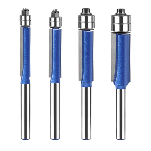 4pcs Flush Tric Bit Set, Holzbearbeitungswerkzeug, Doppellager gerade Router -Bit mit 6 mm Schaft, oberes Lagerverkleidungsverkleidungsbit für Heim und Schreinerei, 4pcs Flush Tric Bit Set, Holzbearbeitungswerkzeug, Doppellager gerade Router -Bit mit 6 mm Schaft, oberes Lagerverkleidungsverkleidungsbit für Heim und Schreinerei, von Bognajin