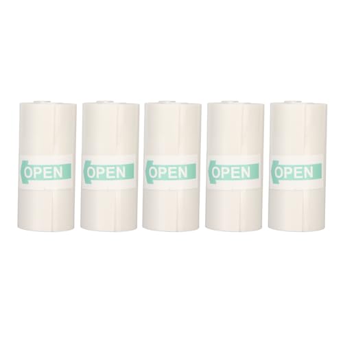 5 Rollenkleber Thermalpapier, 2,2in x 1 Zoll Druckgröße, transparentes Selbststock -Fotopapier, robustes Material für Mini -Drucker, breite Anwendung in Büro, Studium, Kunst von Bognajin
