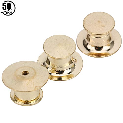 50 pcs hochwertige Messingstiftrücker, Bag -Verriegelungsverbesserungen für Brosche, Reversnadeln, Namensschilds, 7 x 10 mm, einfache Installation, sichere Passform, Gold -Ni (Gold) von Bognajin