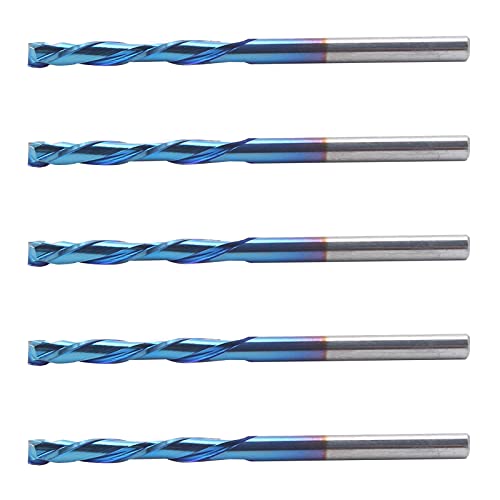 5pcs 2 Flöte Wolfram -Stahlfräsenschneidemaschine mit blauer Beschichtung für CNC -Werkzeuge, 3,175 x 22 x 55 mm, Härte und schnelle Chipentfernung 5pcs 2 Flöte Wolfram -Stahlfräsenschneidemaschine mit blauer Beschichtung für CNC -Werkzeuge, 3,175 x 22 x 55 mm, Härte und schnelle Chipentfernung von Bognajin