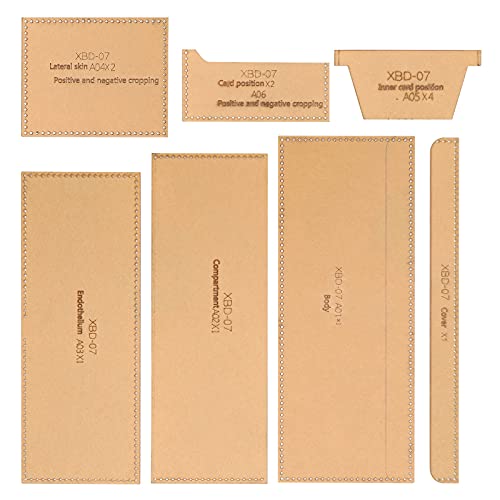 7pcs Acrylvorlage Set für Brieftaschennähung, Lederhandwerk DIY, Musterherstellung und Schneiden mit Seriennummernsschildern, Schutzschicht für Kraftpapier, qualitativ 7pcs Acrylvorlage Set für Brieftaschennähung, Lederhandwerk DIY, Musterherstellung und Schneiden mit Seriennummernsschildern, Schutzschicht für Kraftpapier, qualitativ von Bognajin