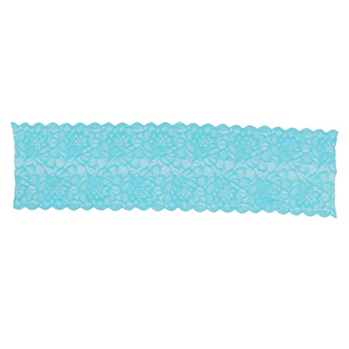 DIY Cuttable Stretch Nylon Spitzenstoff, 23 cm breites, weiches Maschenspitzen -Ribbon -Trimm für das Nähen, Bastelprojekte, Home Textile Dekoration, 10 Yards Länge (Blue Lagoon) von Bognajin
