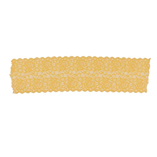 DIY Cuttable Stretch Nylon Spitzenstoff, 23 cm breites, weiches Maschenspitzen -Ribbon -Trimm für das Nähen, Bastelprojekte, Home Textile Dekoration, 10 Yards Länge (Gold) von Bognajin