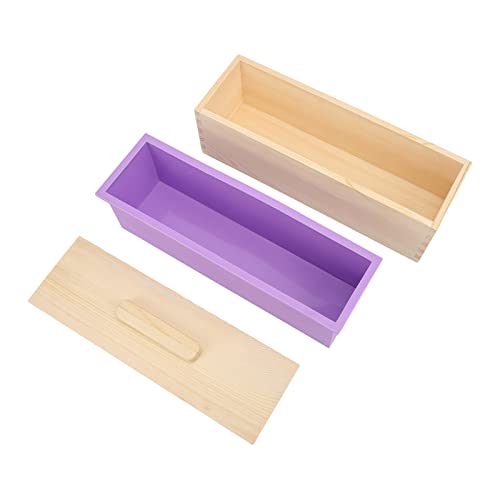 DIY -Seifenform -Kit, flexible Silikonseife -Laibform mit Holzkiste und Deckel, hausgemachte Seife, die für Anfänger, Mikrowelle und Geschirrspüler sicher sind von Bognajin