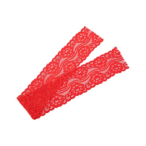 Elegantes Blumendesign Spitzenband, 6 cm/2,4 Zoll breit, weich dekorative Nählieferungen für Verpackungshandwerk, stabiles Nylonmaterial, 10 Yards Länge (Red) von Bognajin