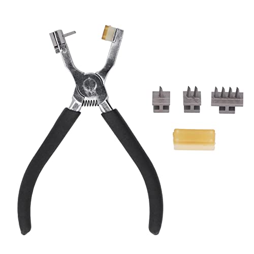 French Angled Chisel Punch Pliers, Double Lever, Hardness Stainless Steel, Replaceable Heads, Resin Handles for DIY Leather Crafts, Hole Punch Tool for Leather, von Bognajin