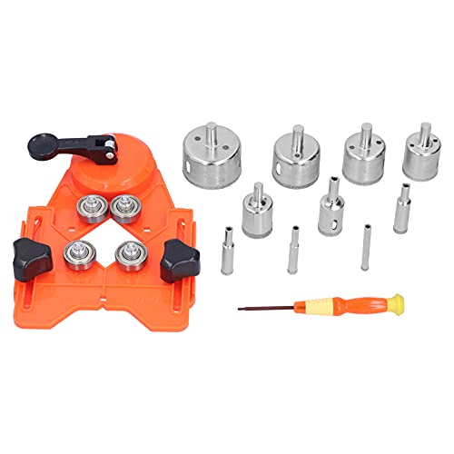 Hohlbohrloch -Säge mit Edelsteinbohrstücken und Fliesenöffnern, Bohranleitung, 10 unterschiedliche Größe für Glas Marmorfliesen Keramikmaterialien, Materialien (Orange) von Bognajin