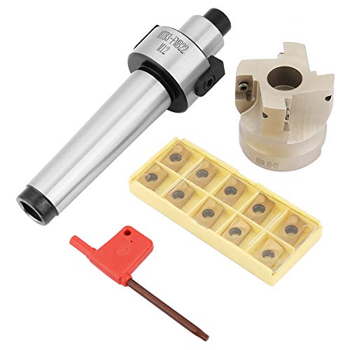 MT3 FMB22 Holder Extension 400R 50 22 Face End Mill cutting machine with 10pcs APMT1604 CNC Carbide Inserts for Heavy CNC Milling and Steel Cutting, Hardness and Impact von Bognajin