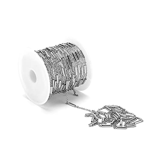 Personalisierte Edelstahlkette, robust und stark für Schmuckherstellung, 5 Meter, Stahlfarbe, hypoallergen, ideal für Geschenke und handgefertigtes Accessoires von Bognajin