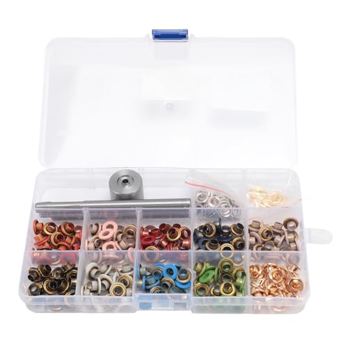 Professionelles Metallkupfer -Grommet -Kit mit Punch -Werkzeugen, dicke Ösen für Lederbeutel Schuhe Kleidung DIY -Kunsthandwerk, 10 Farben erhältlich, Premium -Material, (6mm) von Bognajin