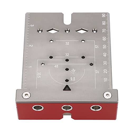 Scharnier -Loch -Bohrlokator Aluminiumlegierung Guide für Schranktür 35 mm gerade oder mittlere Biegescharnier -Installation mit exzentrischem Rad und Scharnierbecherentfernung (L 3.2cm / 1.3in) von Bognajin
