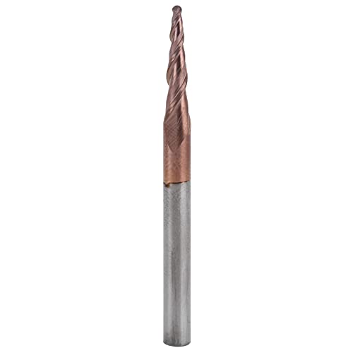 Tapered End Mills with Carbide Tip, Tungsten Steel Material, Excellent Chip Removal, Long Service, Nose Spiral Router for CNC Engraving and Cutting (R0.75 * 15*D4*50) von Bognajin