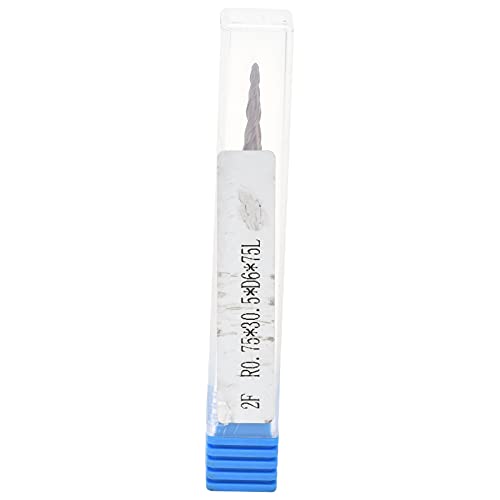 Tapered Nose End Mills, Cone End Mills for Carving, Sturdy and Durably, Bright and Outer layer, CNC Router Bits, Tungsten Steel Milling cutting machine (R0.75 * 30.5*D6*75mm) von Bognajin