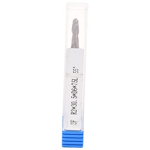 Tapered Nose End Mills, Cone End Mills for Carving, Sturdy and Durably, Bright and Outer layer, CNC Router Bits, Tungsten Steel Milling cutting machine (R2*30.5*D6*75mm) von Bognajin