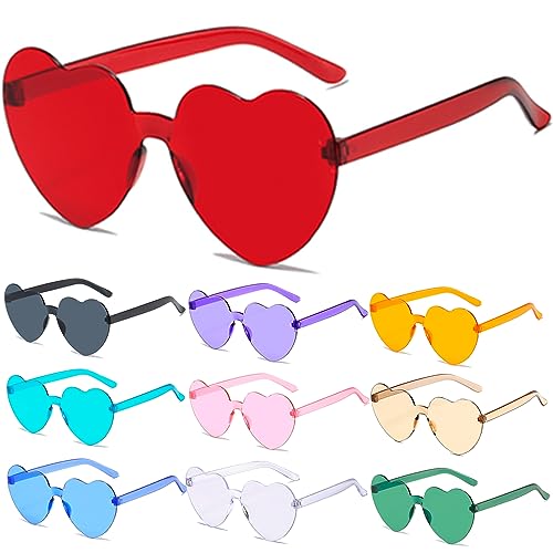 Bogoro 12 Paar Herz Sonnenbrille, Herz Sonnenbrille Partybrille, Sonnenbrille herzform Set, Lustige Sonnenbrille, Partybrille Herz Sonnenbrille, Retro Hippie Sonnenbrille Herz, Lustige Partybrillen von Bogoro