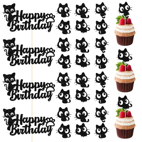 Bogoro 28 StüCk Schwarz Glitzer KäTzchen Katze Cupcke Toppers,Süß Katze Tortendeko KäTzchen Caketopper,FüR KäTzchen-Motto-Babyparty, Kindergeburtstag, Hochzeitsfeier Katzenliebhaber Bogoro 28 StüCk Schwarz Glitzer KäTzchen Katze Cupcke Toppers,Süß Katze Tortendeko KäTzchen Caketopper,FüR KäTzchen-Motto-Babyparty, Kindergeburtstag, Hochzeitsfeier Katzenliebhaber von Bogoro