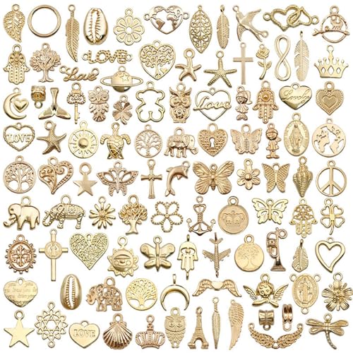 Bogoro Gold Armband Anhänger, Charm Anhänger, Goldene Charms, DIY Basteln, Vintage Charms für Schmuck und Heimwerkerarbeiten Bogoro Gold Armband Anhänger, Charm Anhänger, Goldene Charms, DIY Basteln, Vintage Charms für Schmuck und Heimwerkerarbeiten von Bogoro