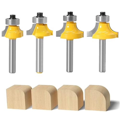 Holzbearbeitung FräSer 4 Stück 1/4 Zoll, OberfräSen Bits Groove Router Bit FräSer OberfräSen Bits FräSe FräSe Holz OberfräSe Werkzeug Set, für Holzbearbeitung Werkzeug Wolfram Hartmetall FräSer von Bogoro