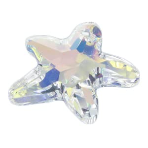 1 pcs Starfish SWAROVSKI 6721 Pendant Glass Crystal, 20 mm Crystal AB (Seestern Swarovski 6721 Anhängerglaskristall Kristall AB) von Bohemia Crystal Valley
