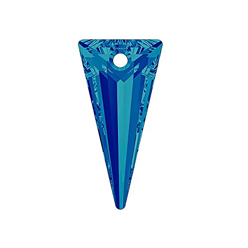 1 stk SWAROVSKI CRYSTALS pendant 6480 Spike crystal stone with hole, 18 x 9.5 mm Crystal Bermuda Blue (Swarovski-Kristalle Anhänger 6480 Spike Kristallstein mit Loch Blau) von Bohemia Crystal Valley