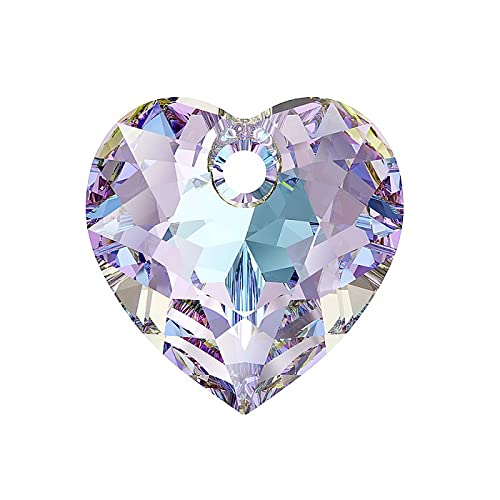 1 stk SWAROVSKI CRYSTALS pendant Heart Cut 6432 crystal stone with hole, 14.5 x 14.5 mm Crystal Vitrail Light (Swarovski-Kristalle Anhänger Herzschnitt 6432 Kristallstein mit Loch Vitrail) von Bohemia Crystal Valley