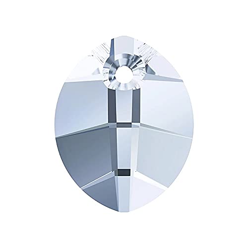1 stk SWAROVSKI ELEMENTS Pendant pure leaf 6734 crystal stone with hole, 14 mm Crystal Blue Shade (Swarovski-Elemente Anhänger reines Blatt 6734 Kristallstein mit Loch Blau) von Bohemia Crystal Valley