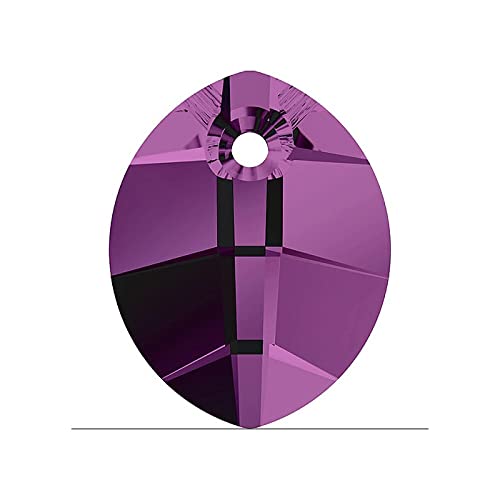1 stk SWAROVSKI ELEMENTS Pendant pure leaf 6734 crystal stone with hole, 23 mm Amethyst (Swarovski-Elemente Anhänger reines Blatt 6734 Kristallstein mit Loch Amethyst Violet.) von Bohemia Crystal Valley