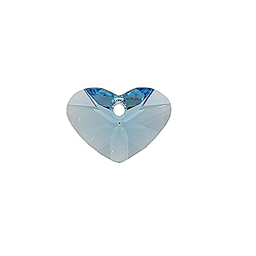 1 stk SWAROVSKI ELEMENTS pendant Crazy 4 U HEART 6260 crystal stone with hole, 17 x 12 mm Aquamarine (Swarovski-Elemente Anhänger verrückt 4 U-Herz 6260 Kristallstein mit Loch Aquamarinblau.) von Bohemia Crystal Valley