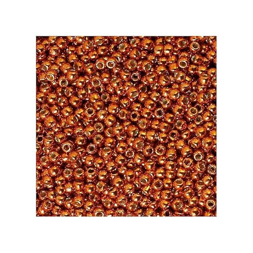 10 g Rocailles TOHO seed beads, 8/0 (3 mm) Permanent Finish Galvanized Saffron (#pf562) (Rocailles Toho Samenperlen Orange Metallic) von Bohemia Crystal Valley