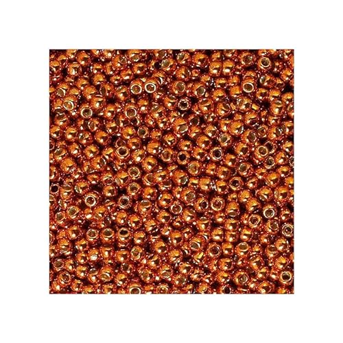 10 g Rocailles TOHO seed beads, 8/0 (3 mm) Permanent Finish Galvanized Saffron (#pf562) (Rocailles Toho Samenperlen Orange Metallic) von Bohemia Crystal Valley