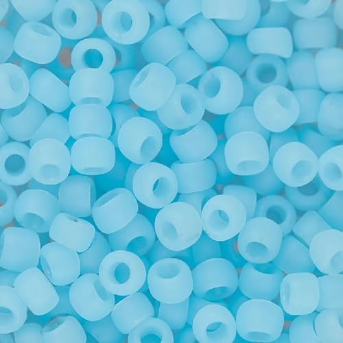 10 g TOHO Round Seed Beads Rocailles, size 11/0, Ceylon Frosted Aqua (# 143F), Japan, Glass von Bohemia Crystal Valley