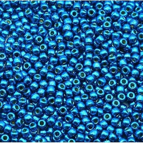 10 g TOHO Round Seed Beads Rocailles, size 11/0, Permanent Finish Galvanized Turkish Blue (# PF584), Japan, Glass von Bohemia Crystal Valley